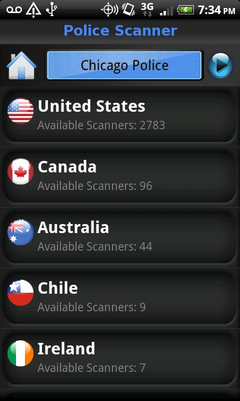 Android application Police Scanner screenshort