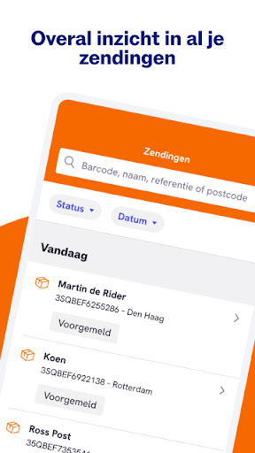 Android application PostNL Zakelijk screenshort