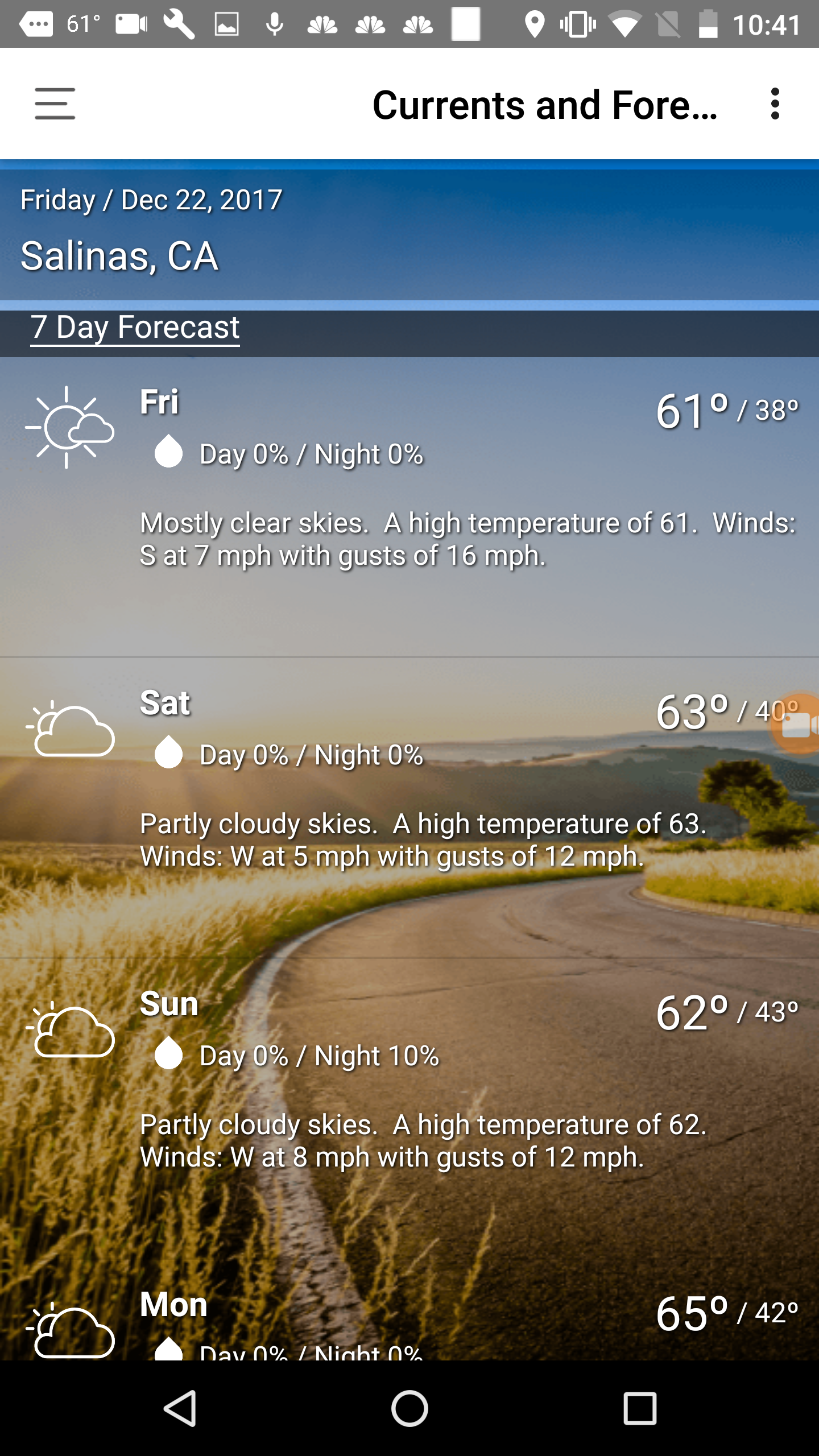 Android application KION Weather Authority screenshort