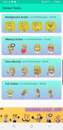 Android application 3d emoji stickers 3d-memoji st screenshort