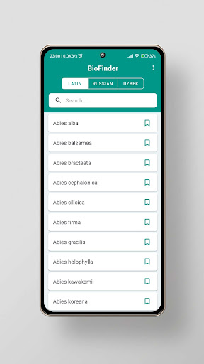 Android application BioFinder screenshort