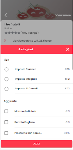 Android application Pizzeria I tre Fratelli screenshort