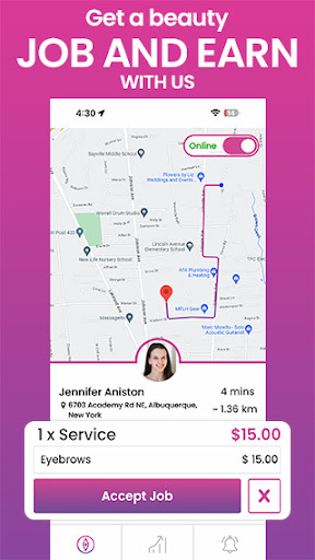 Android application BeautyRyder Beautician screenshort