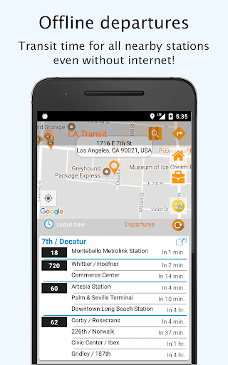 Android application Los Angeles LA Bus Metro Rail screenshort