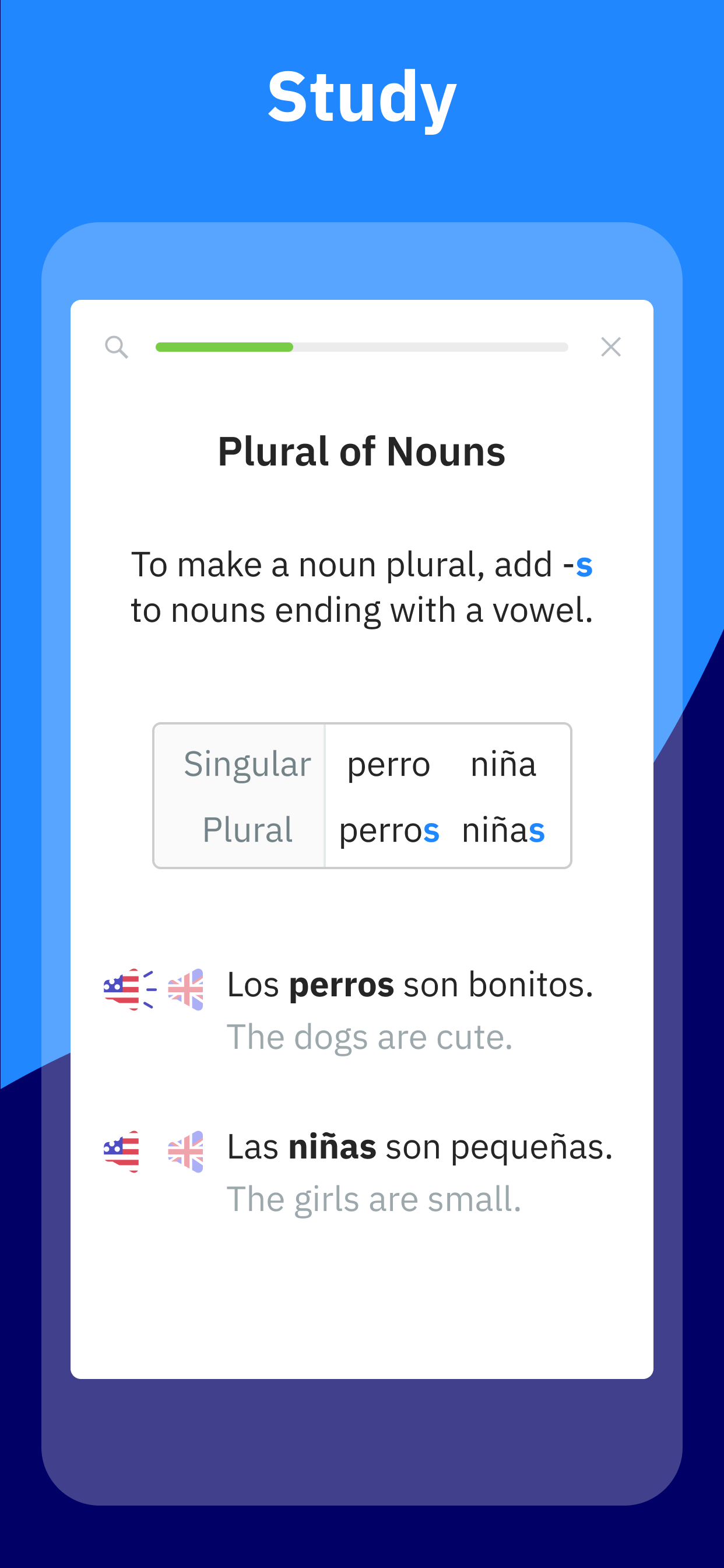 Android application Learn Spanish - Español screenshort