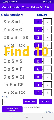 Code Breaking Times Tables Screen 2