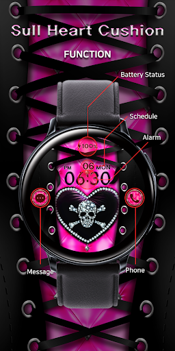 Skull Heart Cushion_Watchface Screen 2