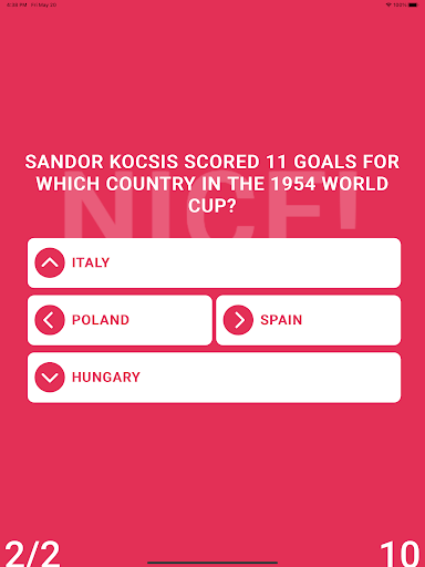 Screenshot of QuizSwipe Football