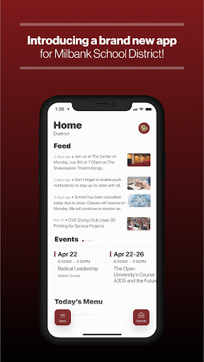Android application Milbank School District screenshort