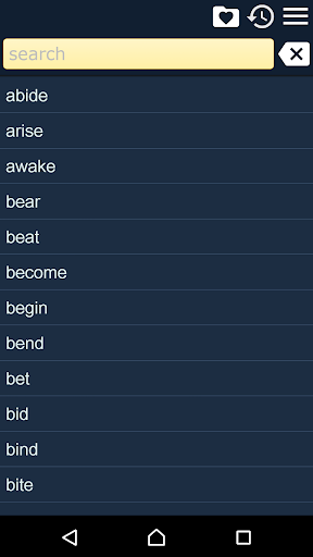 Android application Irregular English Verbs screenshort