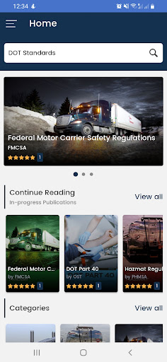 Android application DOT Standards screenshort