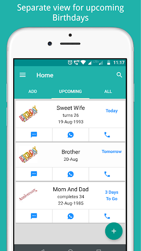 Android application Birthday Reminder screenshort