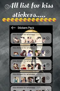 Kiss Stickers For Whatsapp