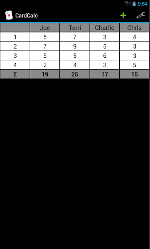 Android application CardCalc screenshort