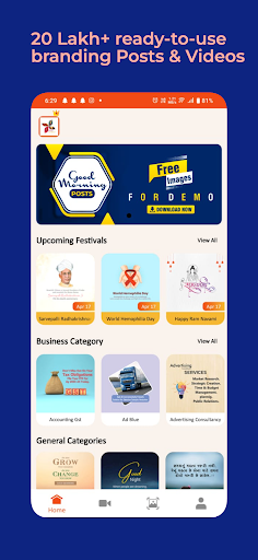 Android application PostBanao Festival Post Maker screenshort