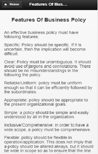 Business policy and Regulation Screen 3