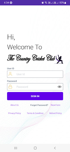 Android application Country Cricket Club screenshort