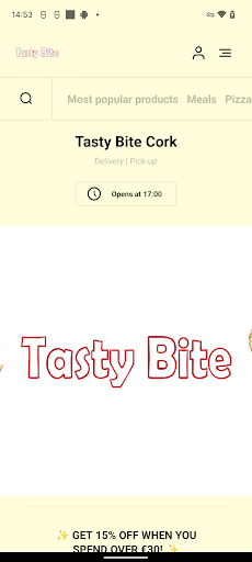 Android application Tasty Bite screenshort