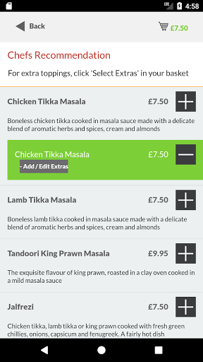 Droitwich Tandoori Delivery Screen 3