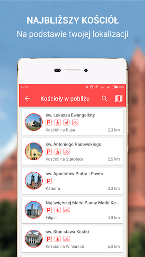 Android application Drogowskaz - do kościoła tędy! screenshort