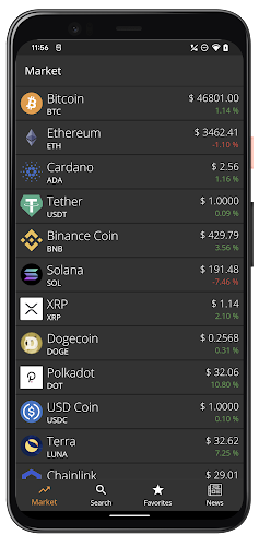 Crypto Market Overview Screen 3