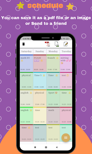 schedules and daily tasks Screen 2