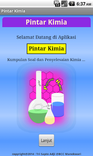 Android application Smart Chemistry (Pintar Kimia) screenshort
