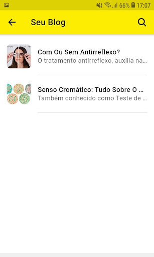 Android application óticas MBVISION screenshort