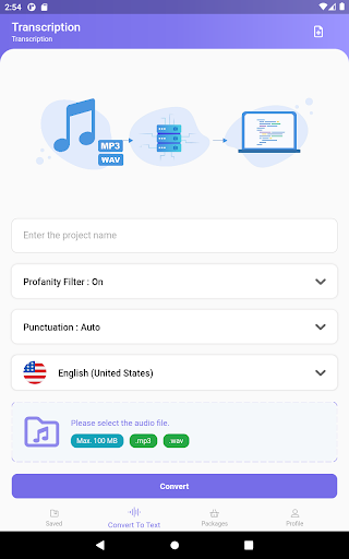 Screenshot of Voiser Voiceover Transcription