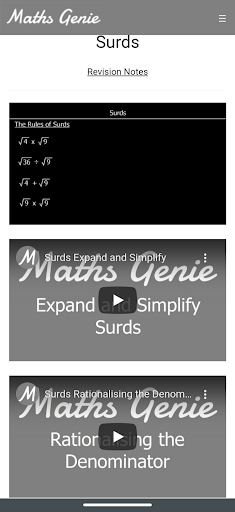 Maths Genie Screen 3