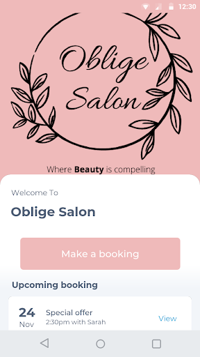 Android application Oblige Salon screenshort