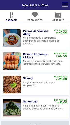 Noa Sushi e Poke Screen 2