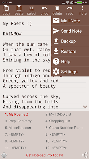 Screenshot of NOTEPAD