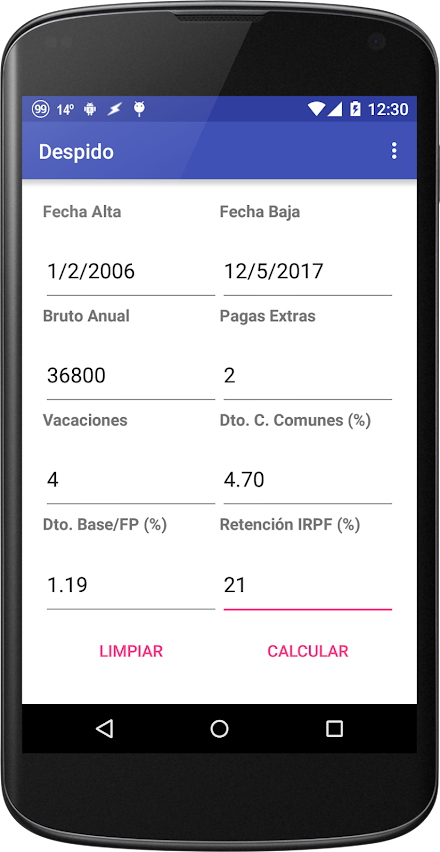 Despido Screen 1