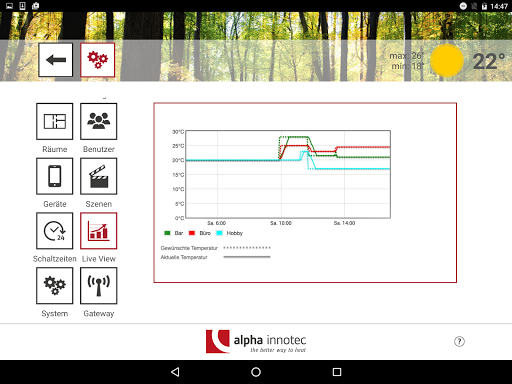 Android application alpha home screenshort