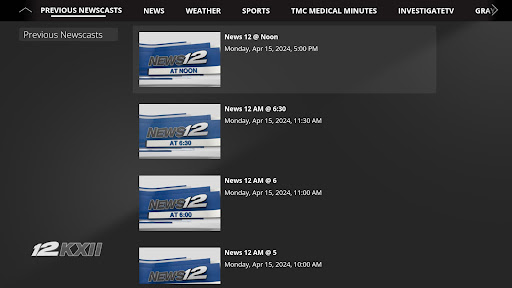 Screenshot of KXII News
