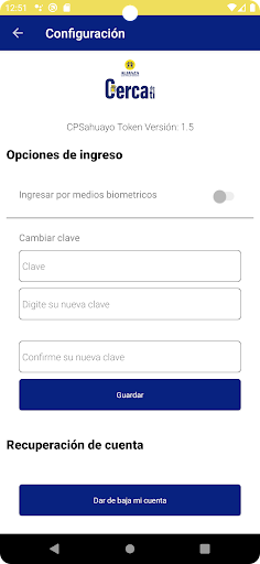 Android application CPSahuayo Token screenshort