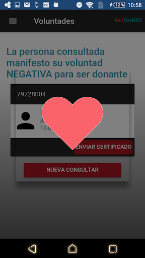 Android application RedDataINS screenshort