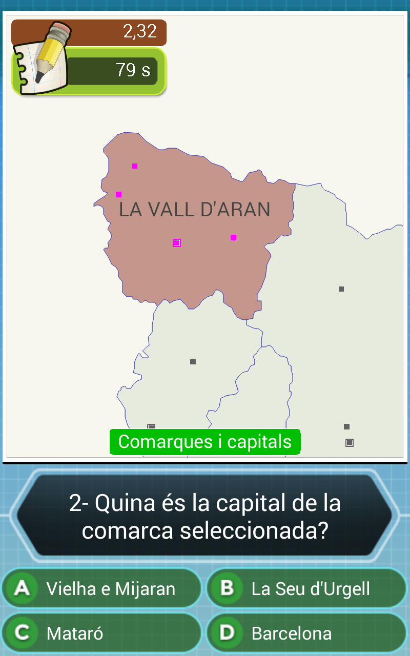 Android application Catalunya Comarques Geografia screenshort
