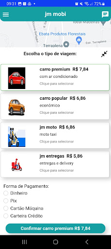 Android application jm mobi passageiro screenshort
