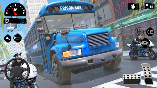 Police Bus Simulator Transport Driving Free Game