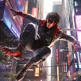 Superhero spider city fighter icon