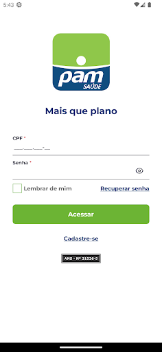 Android application Pam Saúde - Cliente screenshort