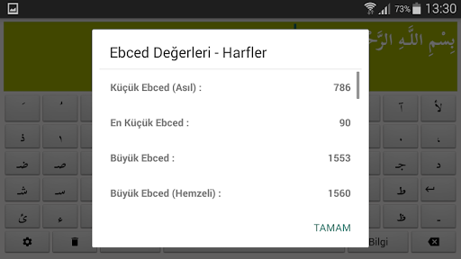 Ebced Hesaplama Screen 3