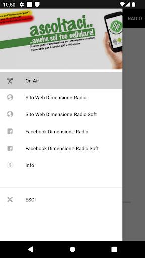 Android application Dimensione Radio screenshort