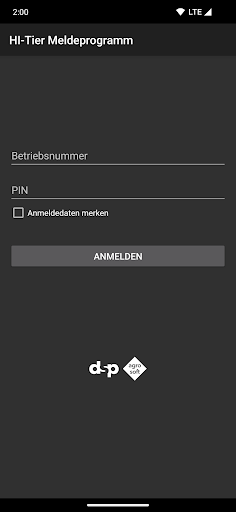 Android application HI-Tier Meldeprogramm screenshort