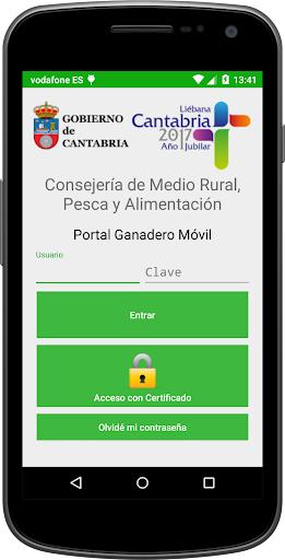 Android application Portal Ganadero screenshort