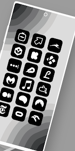 iOS 16 Black — zrzut ekranu pakietu ikon