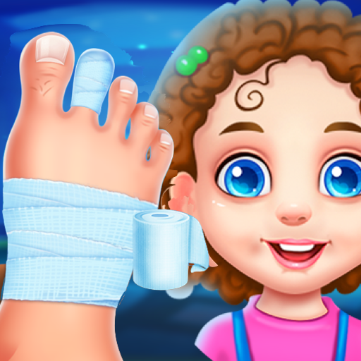 Nail foot doctor hospital game logo