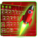 red green rocket keyboard space light icon